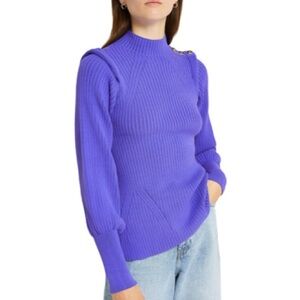 River Island Purple Extended Shoulder Rib Sweater